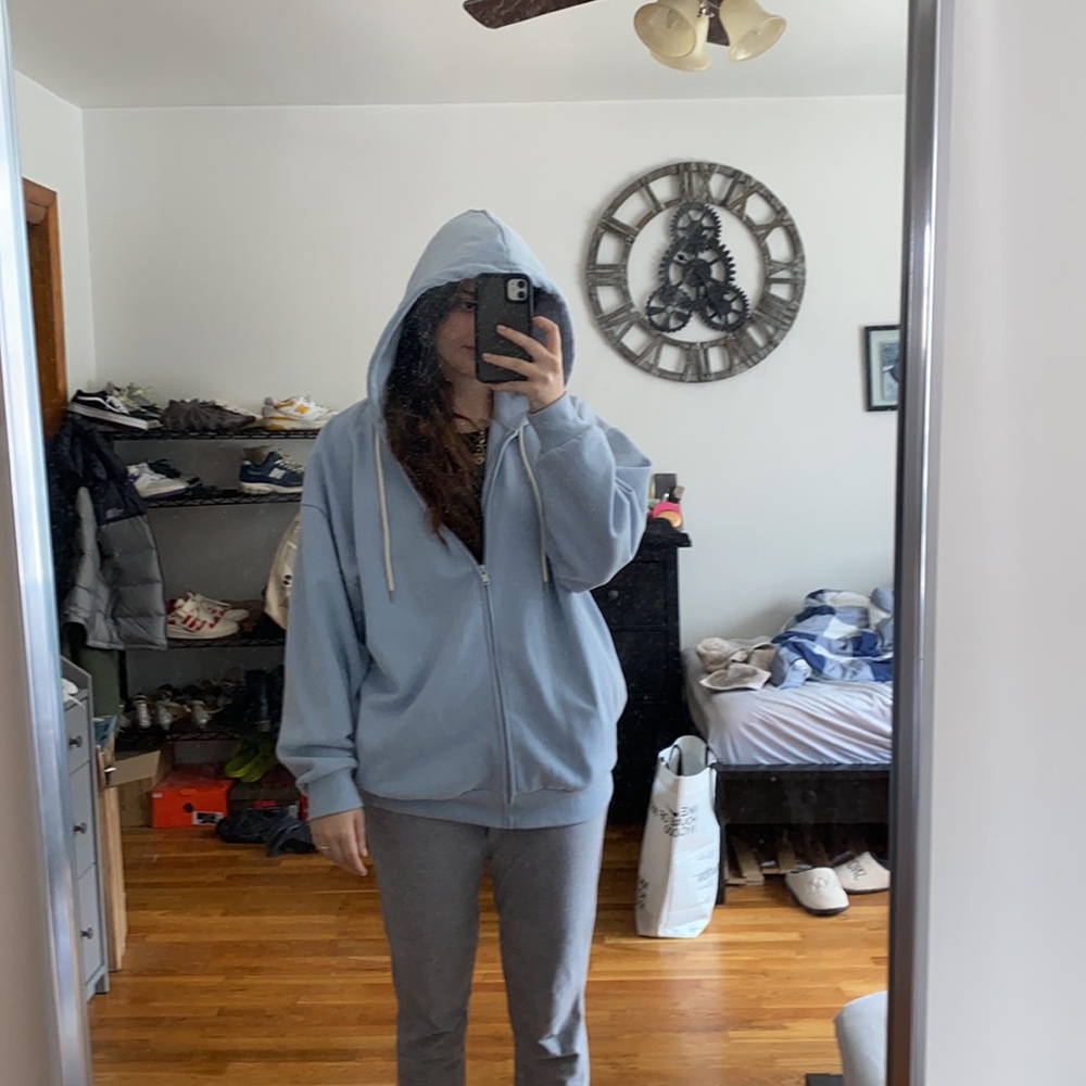 GAP Blue Vintage Soft Oversized Hoodie - Picture 4 of 7